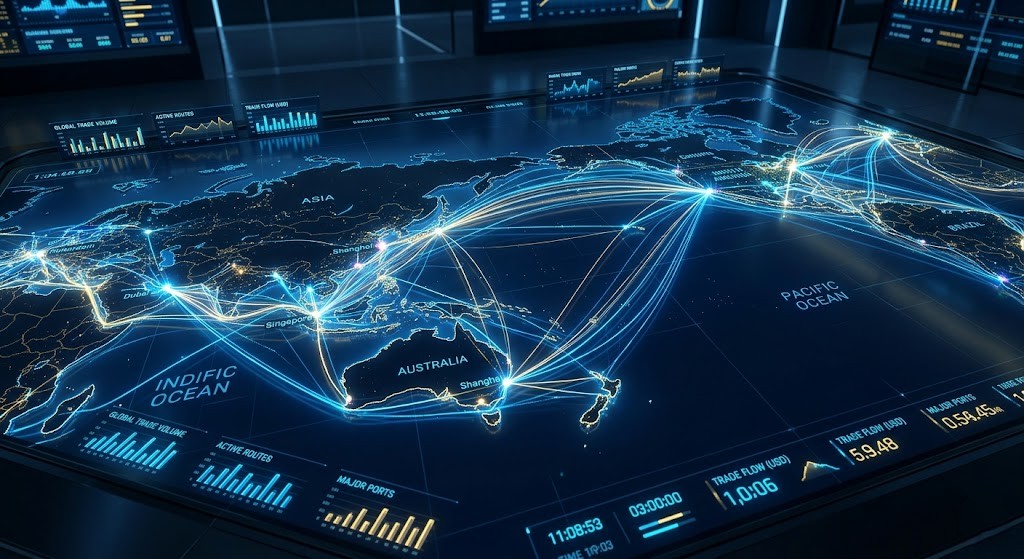 Global Trade Routes Map